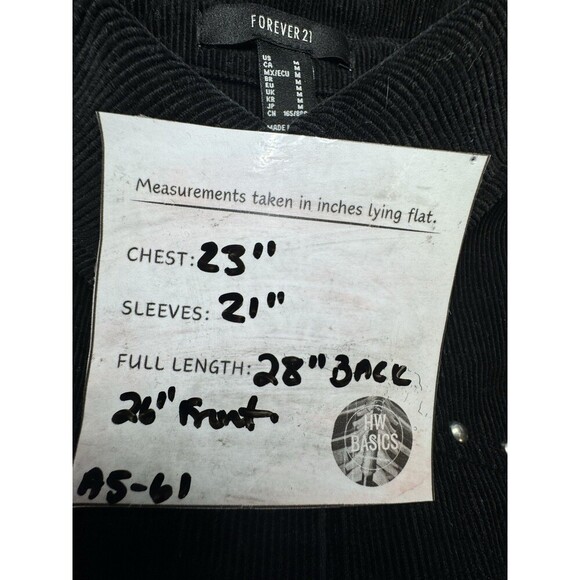 Forever 21 Oversized Corduroy BLACK   Shirt Jacket Women's  Retro SZ MEDIUM - Picture 10 of 10